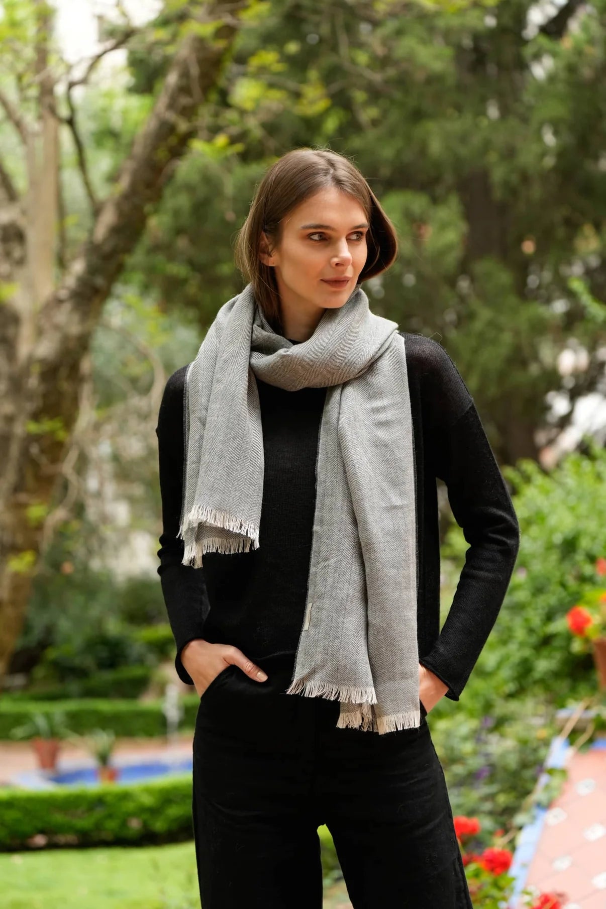 Faustina Shawl | SLATE | Alpaca & Silk