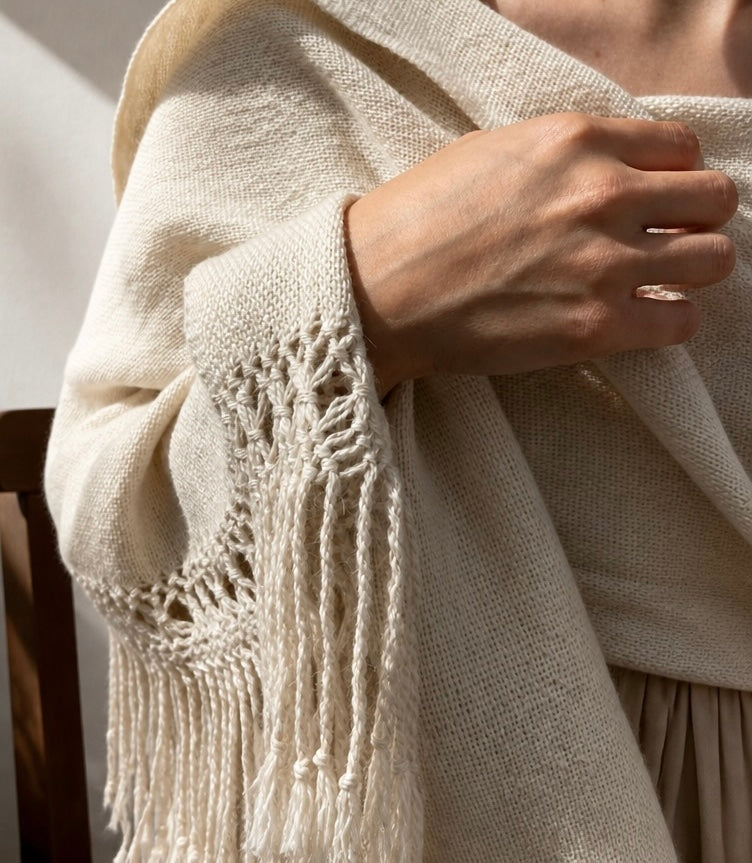 Tero Shawl | NATURAL | Llama (Fine-spun)